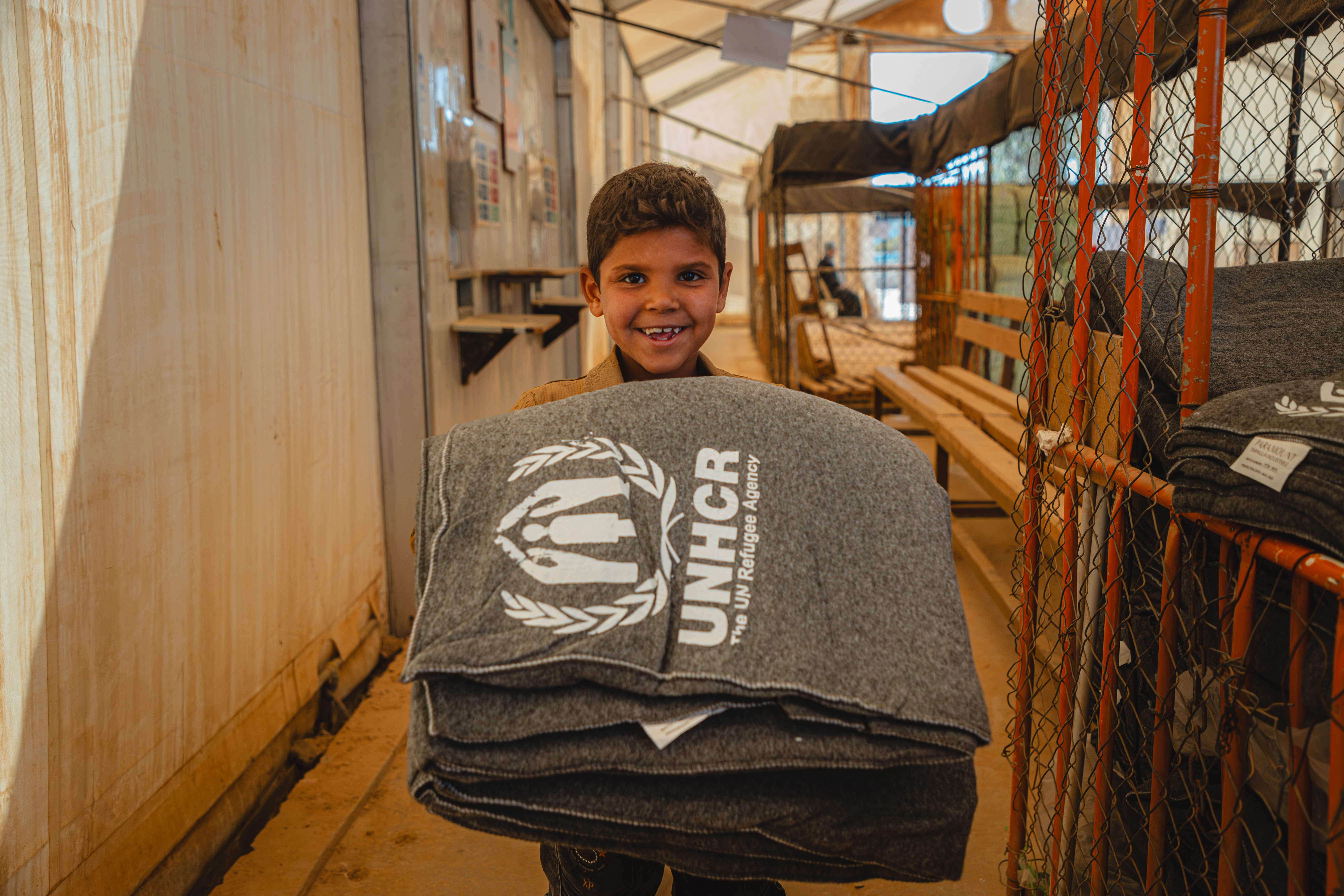 Jordan. UNHCR Distributes Blankets To Refugees In Za'atari Camp