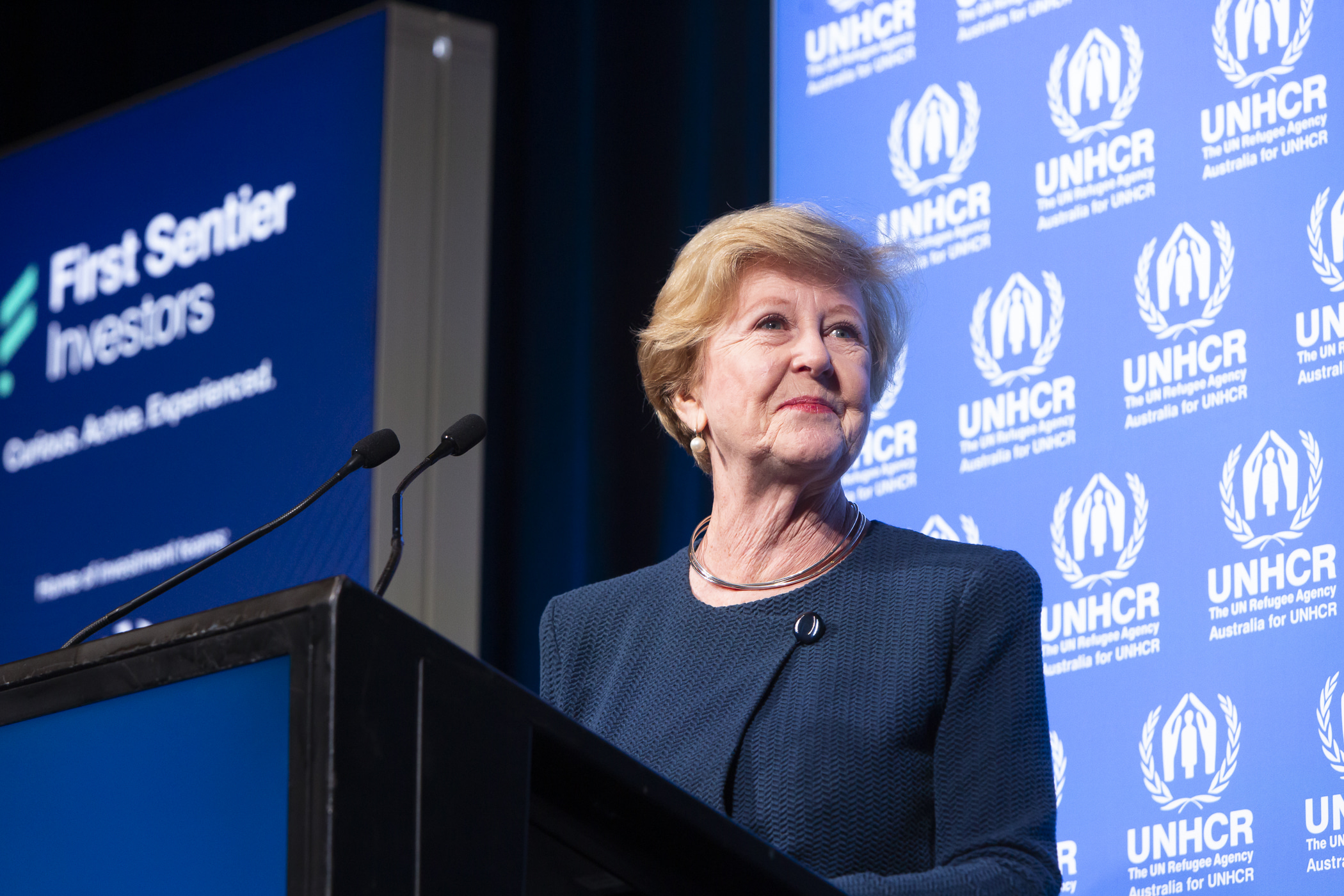 Australia. Gillian Triggs speaking at 2024 World Refugee Day