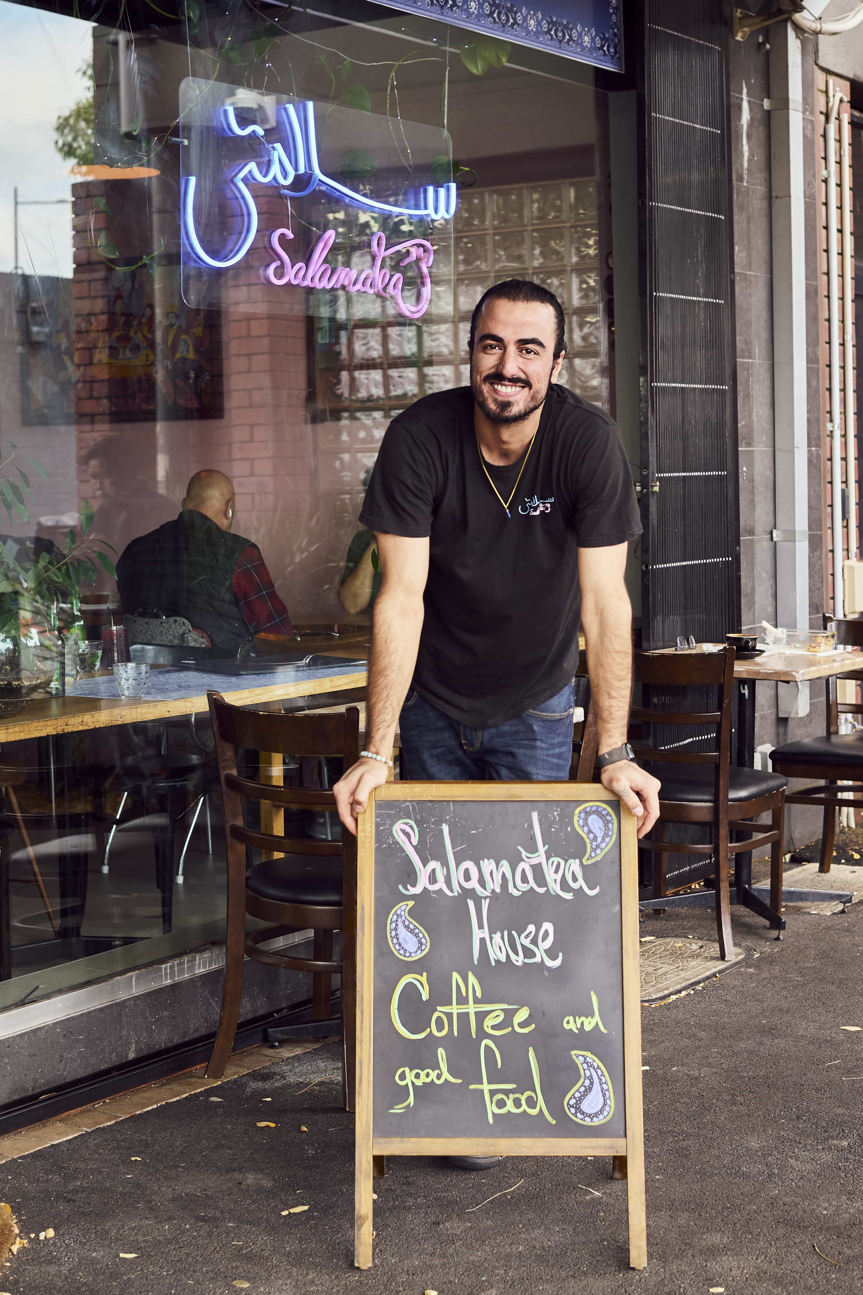Australia_Hamed Allahyari outside his cafe SalamaTea in Melbourne