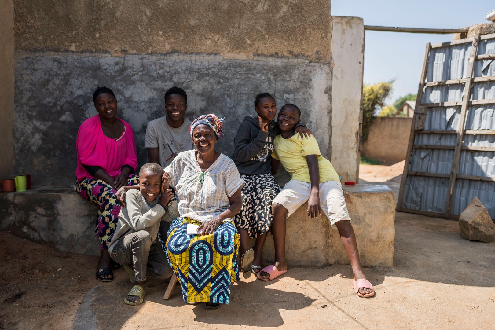 Congolese refugee Omwali is reunited with her family In Nakivale