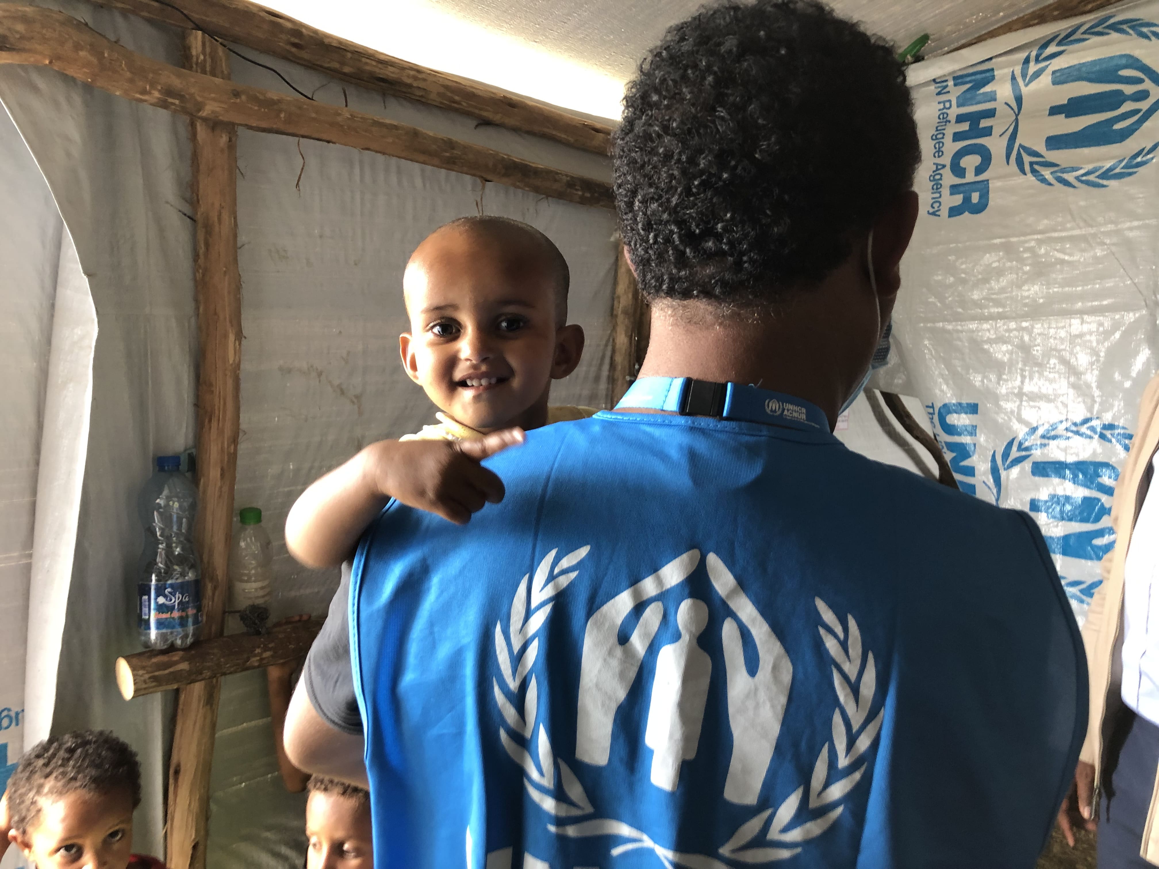 UNHCR Representative to Ethiopia, Mamadou Dian Balde, visits a recently opened site in the outskirts of Mekelle, Sabacare 4, which hosts internally displaced people due to the conflict in Northern Ethiopia. 